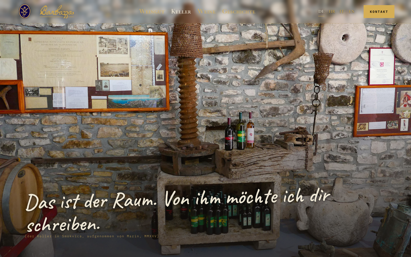 Der Keller in Smokvica — «Das ist der Raum. Von ihm möchte ich dir schreiben.»